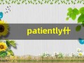 patiently什么意思,patiently中文翻译,patiently用法及例句,patiently怎么读