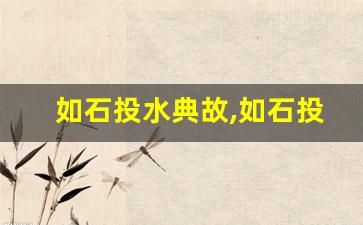 如石投水典故,如石投水故事,如石投水是什么意思-第1张图片-我的生活随想